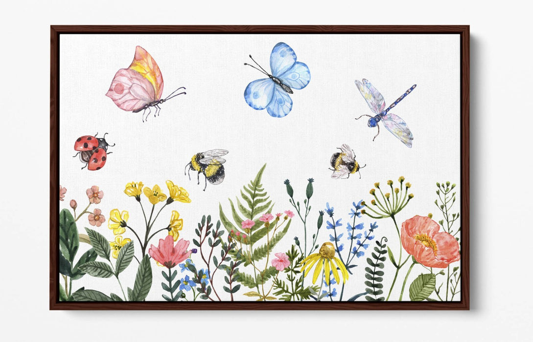 Canvas Wall Art Print - Summer Floral Canvas With Float Effect Frame