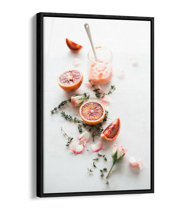 Blood Orange Canvas Art - Vibrant Fruit Drink Artwork | Handmade Kitchen Wall Decor