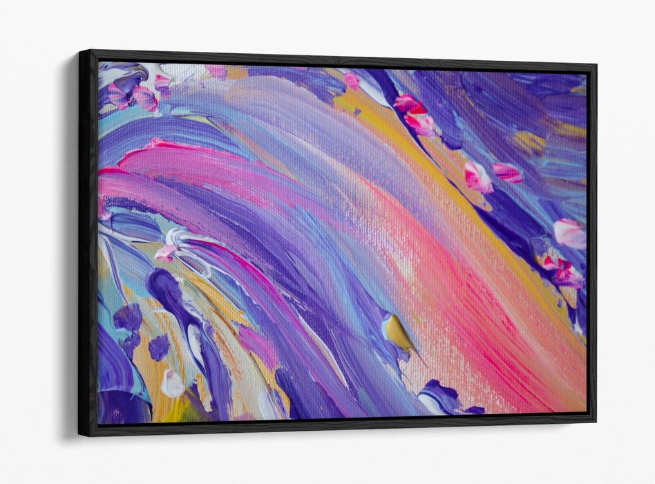 Canvas Wall Art - Abstract Purple Pink Decor | Float Effect, Ready To Hang