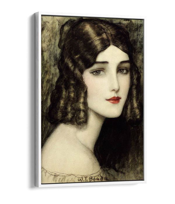 Float Effect Canvas Art | Handmade Girl With Curls Print on 30mm Deep Frame Canvas