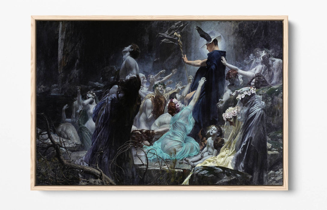 Float Effect Canvas - Souls At The Acheron Premium Wall Art Print With Custom MDF Frame