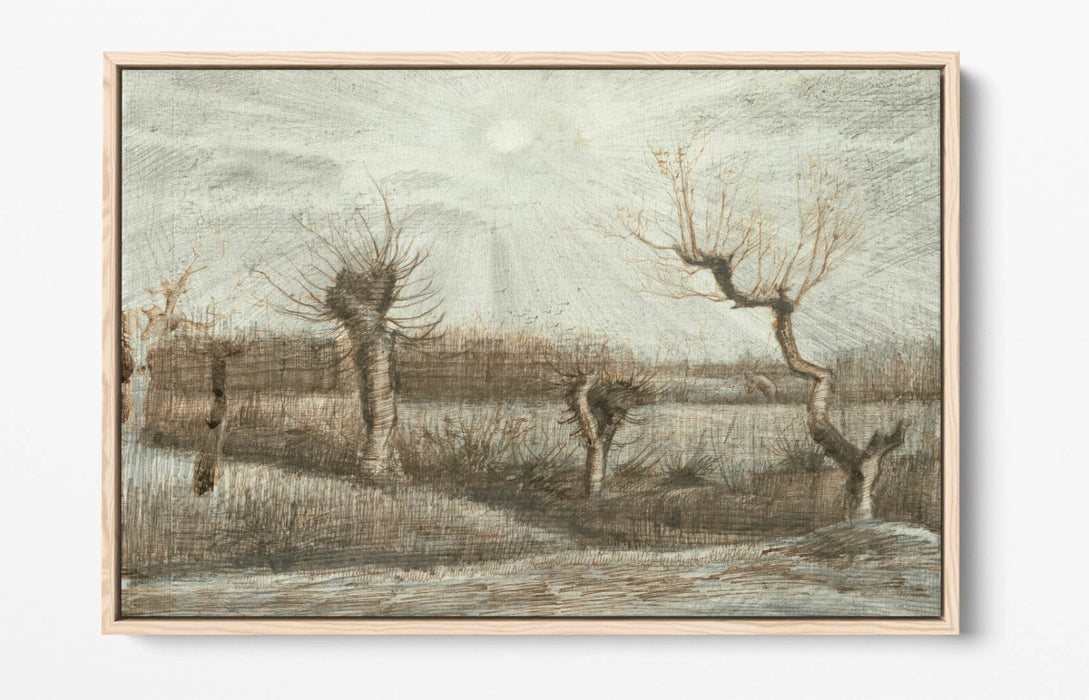 VINCENT VAN GOGH, TETARDS (POLLARDS) -FLOAT EFFECT CANVAS WALL ART PRINT