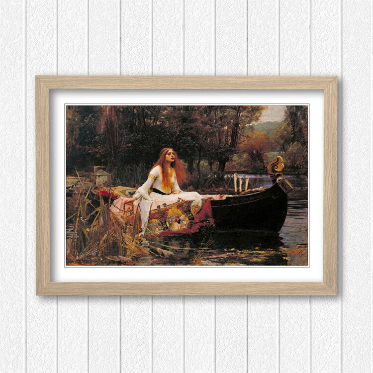 Lady of Shalott Poster – Framed Art Print with Faux Wood Frame, Ready to Hang