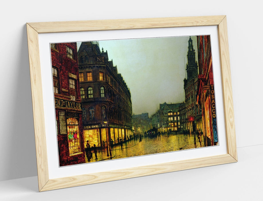 Framed Art Poster - John Atkinson Grimshaw Boar Lane Leeds Print | UK Handmade Art