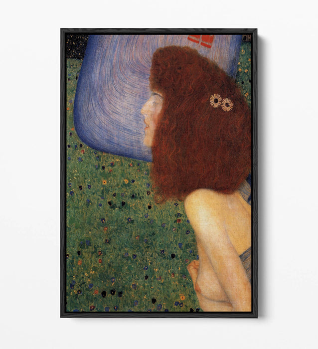 GUSTAV KLIMT, GIRL WITH BLUE VEIL -FLOAT EFFECT CANVAS WALL ART PIC PRINT