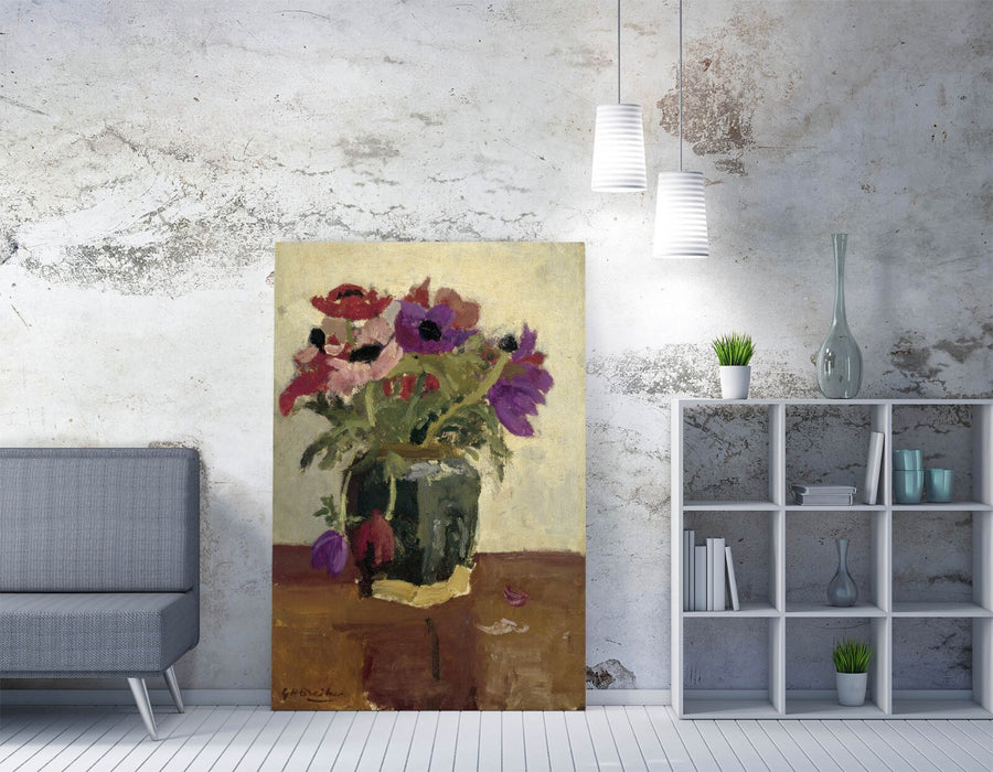 Canvas Wall Art – George Hendrik Breitner Pot With Anemones Floral Print
