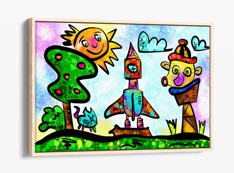 Kids Canvas Wall Art - Colorful Float Effect Canvas With Premium Varnish Coating