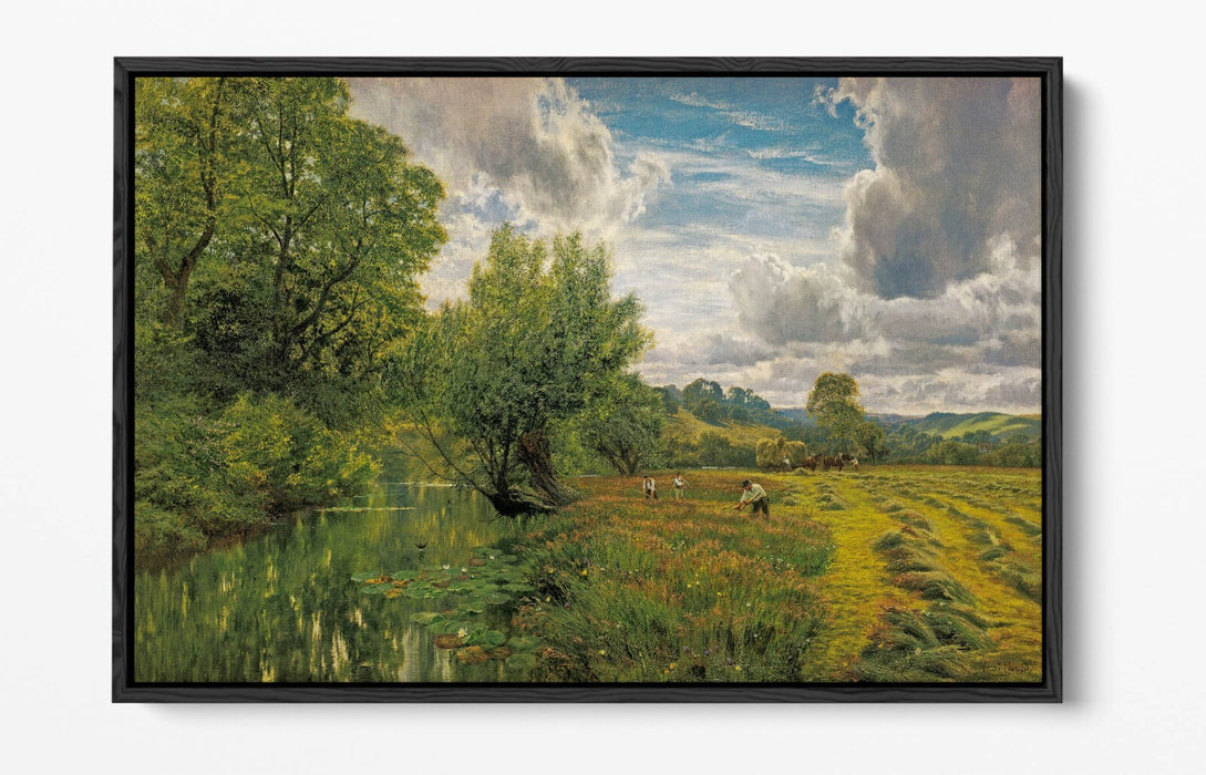 GEORGE V. COLE, HAYFIELD -FLOAT EFFECT CANVAS WALL ART PIC PRINT