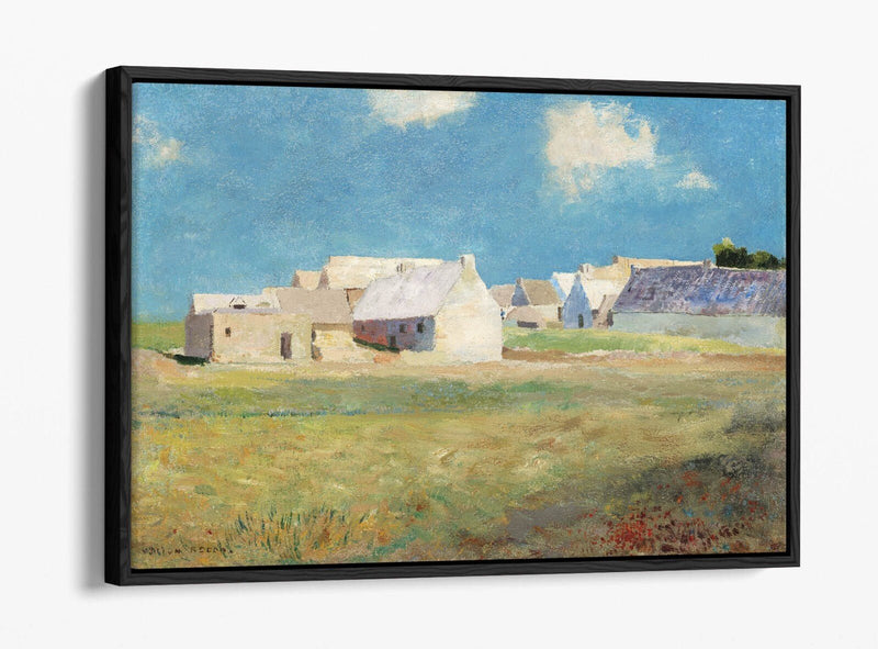 Float Effect Canvas Art - Breton Village Print On Premium 30mm Deep Frame