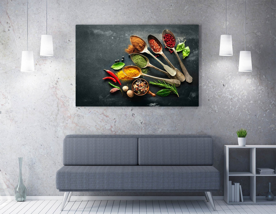 Kitchen Canvas Art – Herbs And Spices Wall Print | Handmade Vibrant Decor