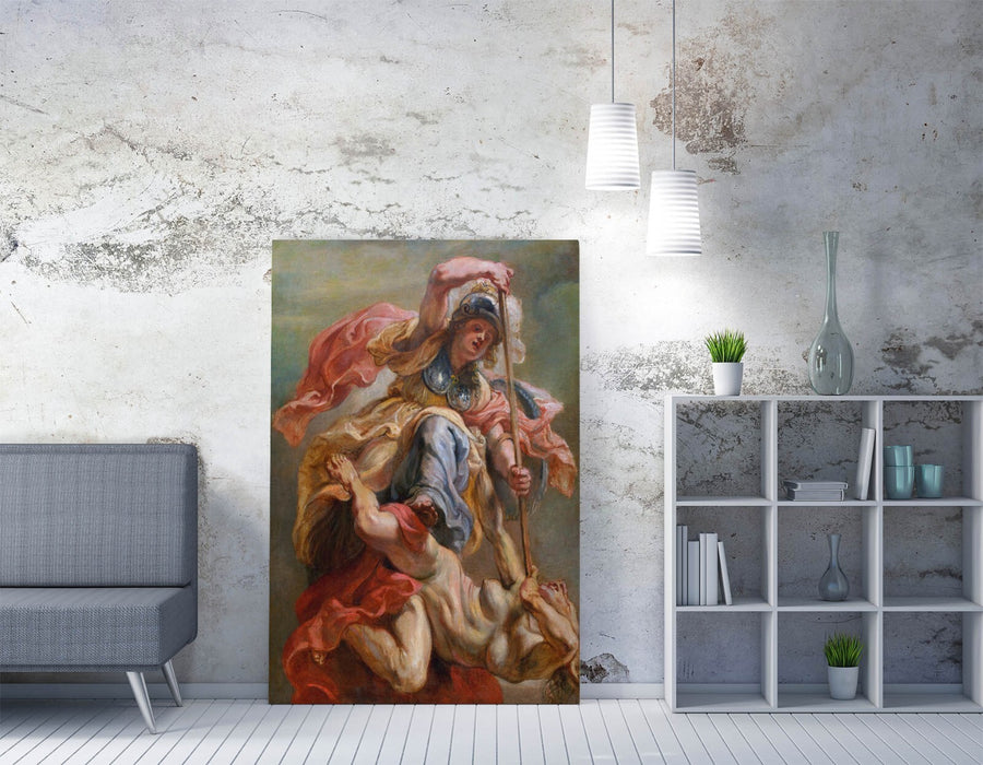 PETER PAUL RUBENS, MINERVA SLAYING DISCORD -CANVAS WALL ARTWORK PIC PRINT