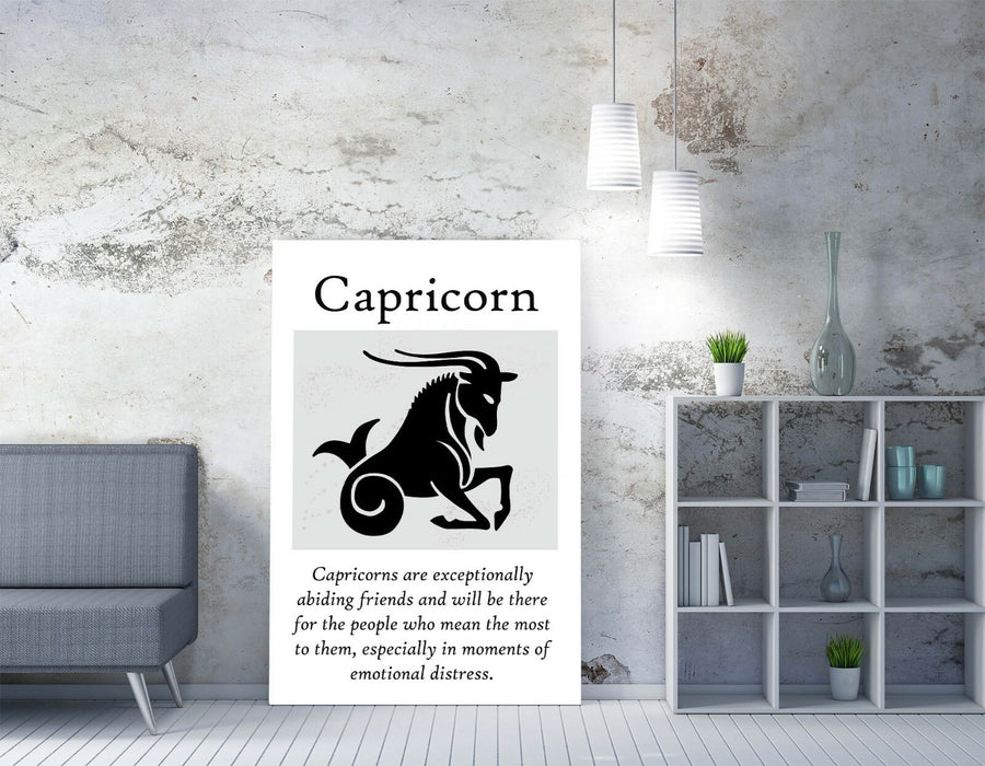 CAPRICORN STAR SIGN ZODIAC ASTROLOGY QUOTE SLOGAN -CANVAS WALL ART PICTURE PRINT