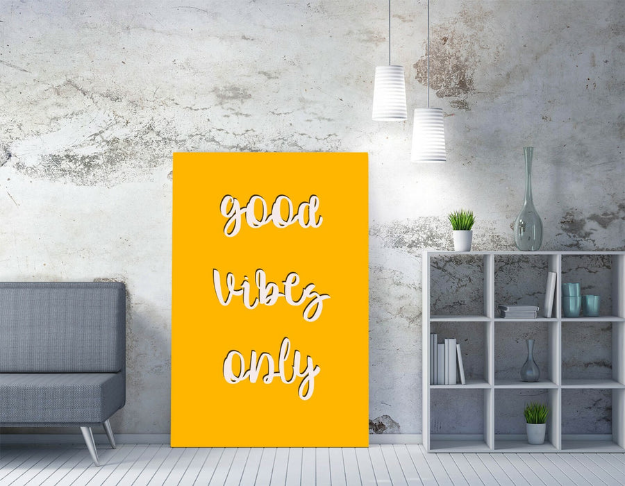 "GOOD VIBES ONLY" LOVE LIFE FAMILY HOME QUOTE -CANVAS WALL ART PICTURE PRINT