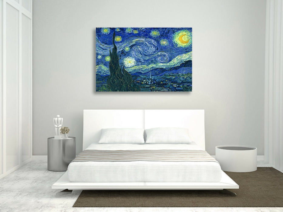 Van gogh Starry Night CANVAS WALL ART ARTWORK 30MM DEEP FRAMED PRINT Bedroom