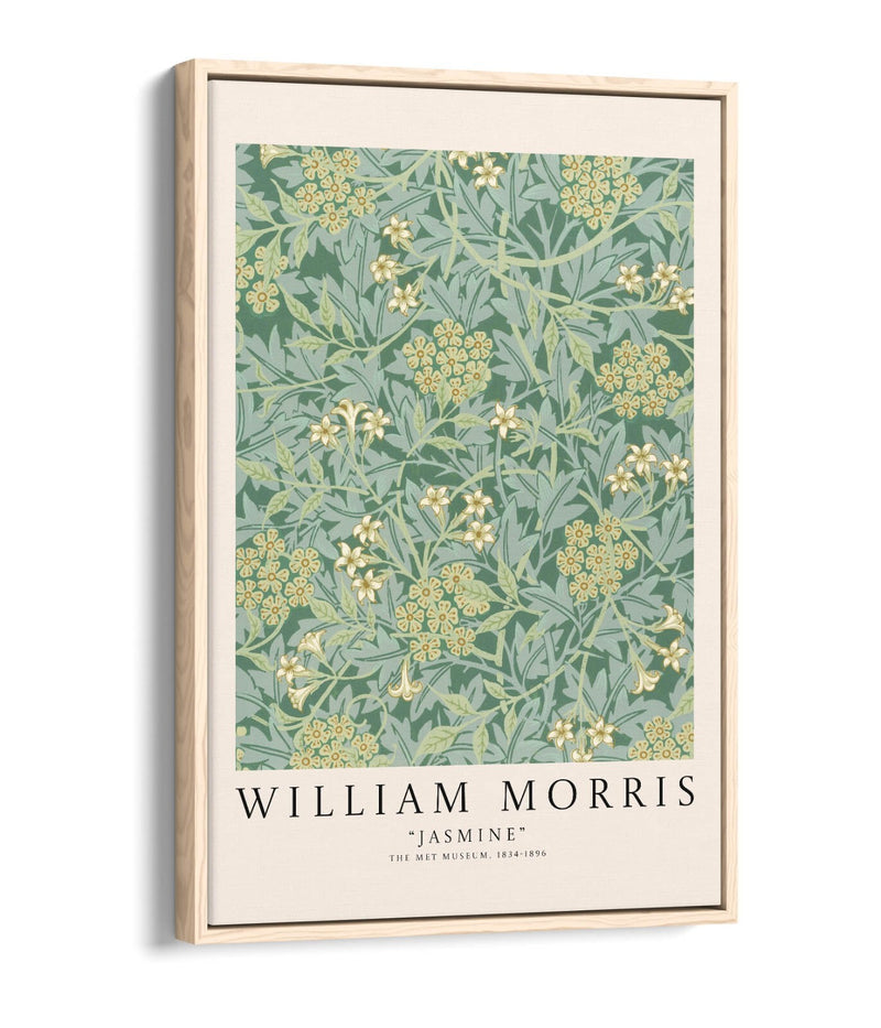 Floral Canvas Art - William Morris Jasmine Botanical Wall Art With Premium Float Frame