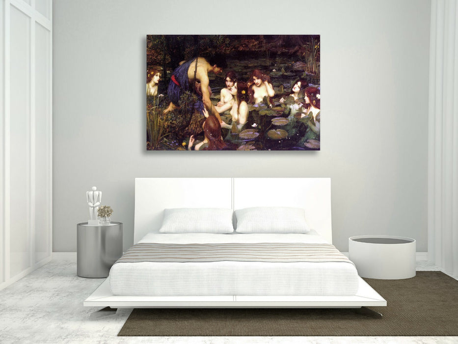 CANVAS WALL ART ARTWORK FRAMED PRINT John William Waterhouse Hylas and the Nymph
