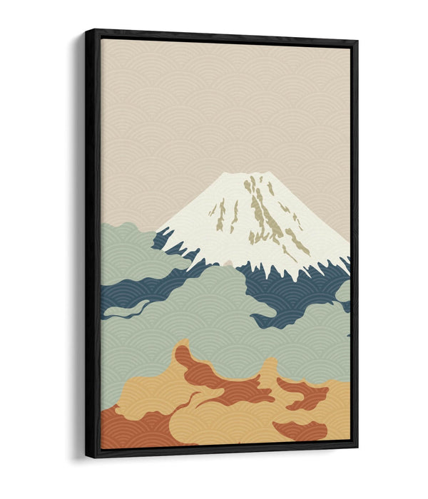 Fuji Mountain Canvas - Minimalist Abstract Wall Art | Float Effect Canvas Print