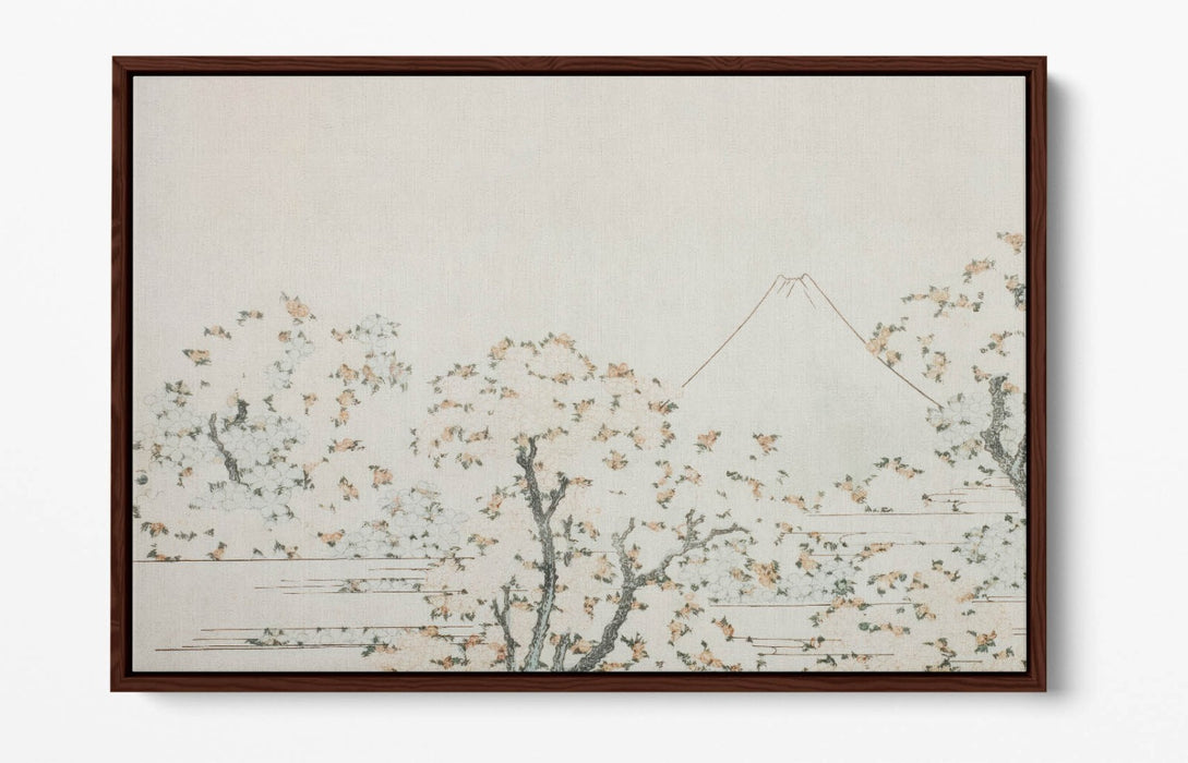 Float Effect Canvas Art – Mount Fuji Artwork With Japanese Cherry Trees Print | Handmade UK Canvas