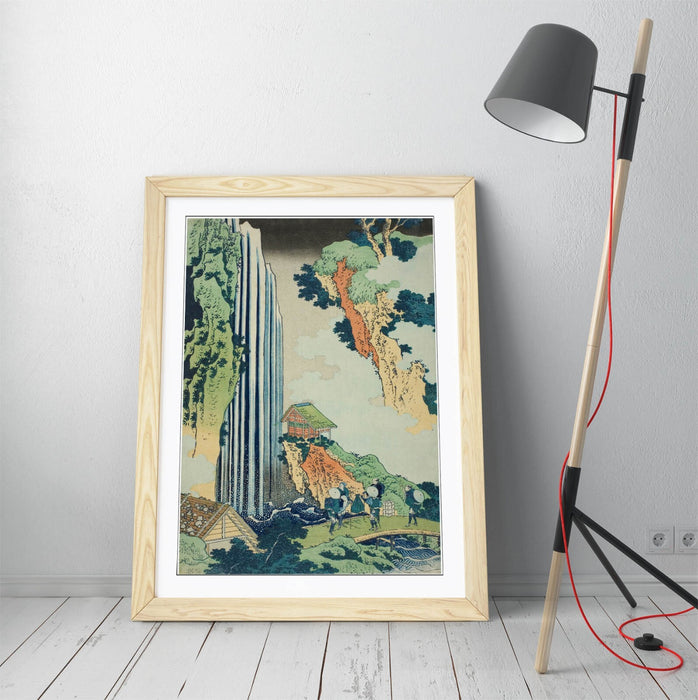 Framed Wall Art – Hokusai Painting Print Ono Falls | Handmade Japanese Decor
