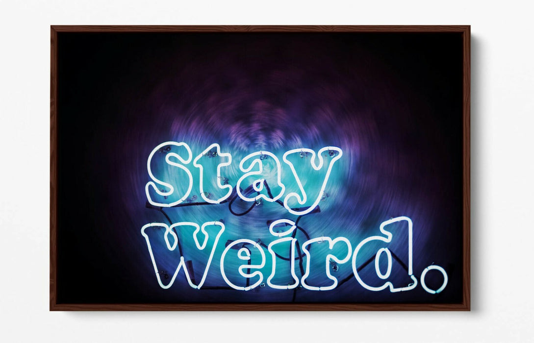 Blue Neon Sign Canvas - Float Effect Canvas Wall Art With Premium Varnish Finish