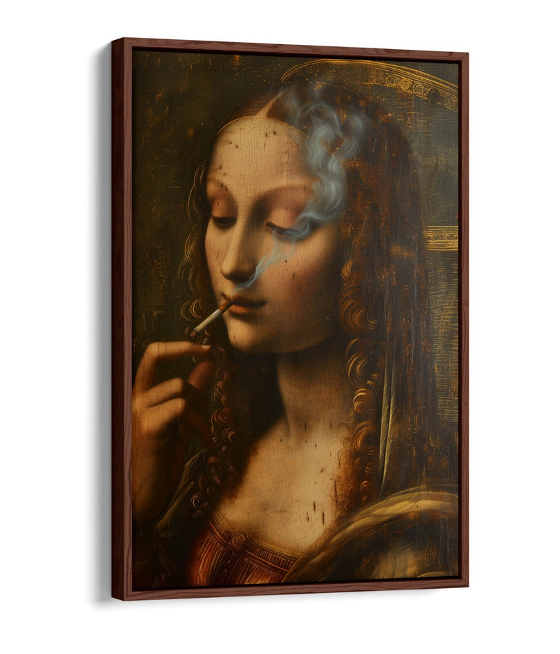 Canvas Art Print – Renaissance Smoking Woman | Modern Float Effect Wall Decor