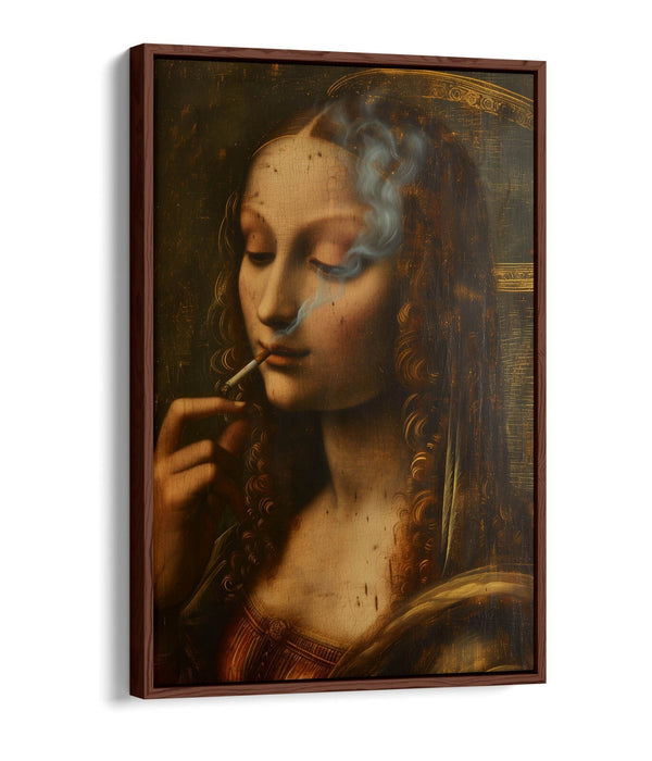 Canvas Art Print – Renaissance Smoking Woman | Modern Float Effect Wall Decor
