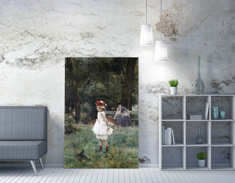 Canvas Wall Art - Alfred Stevens The Duck Girl | Premium Varnish Finish Print