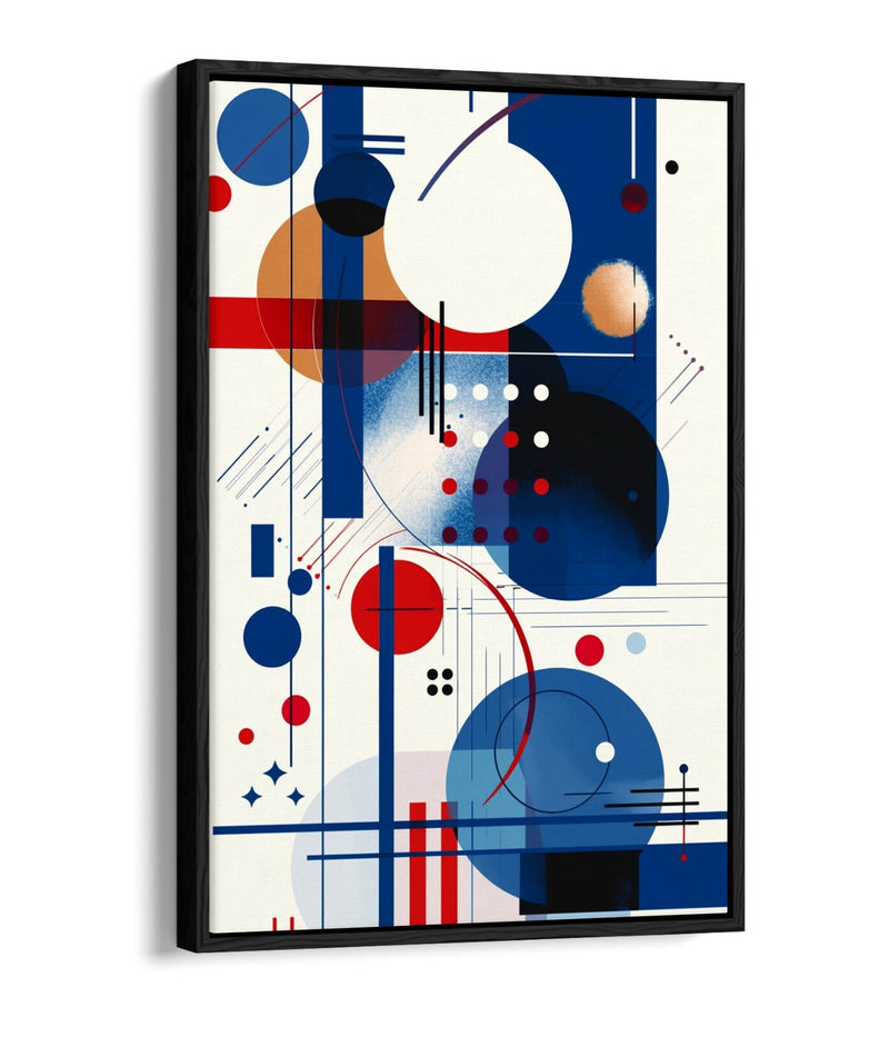 Canvas Art Print – Blue Red Abstract Wall Art With Float Effect Frame