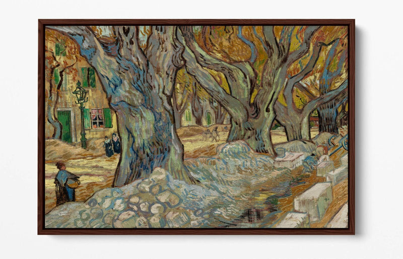 Float Effect Canvas Art - Large Van Gogh Plane Trees Premium Wall Decor