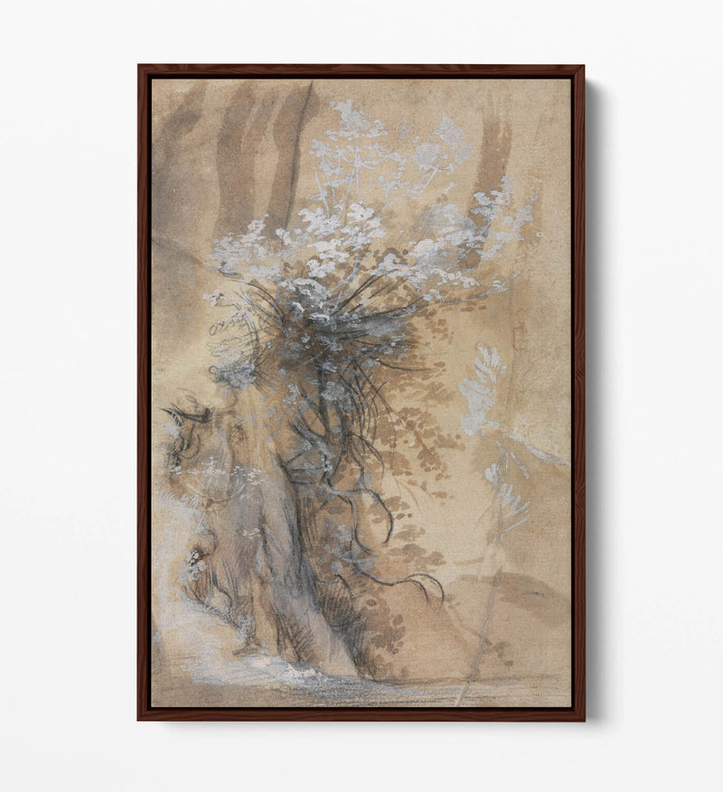Canvas Wall Art - Federico Barocci Flowering Bush Print | Handmade Float Effect Canvas