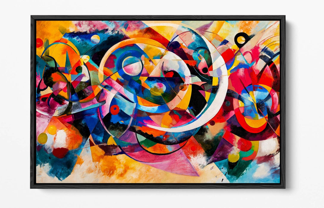 Canvas Art Print – Abstract Multi Colour Painting With Float Effect Frame