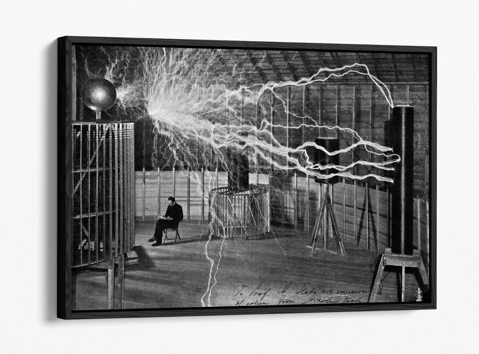 Canvas Wall Art - Nikola Tesla Faraday Cage Float Effect | Handmade Premium Print