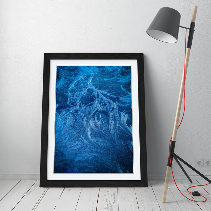 Framed Wall Art - Blue Feather Print Close Up Pattern | Handmade Home Decor Prints