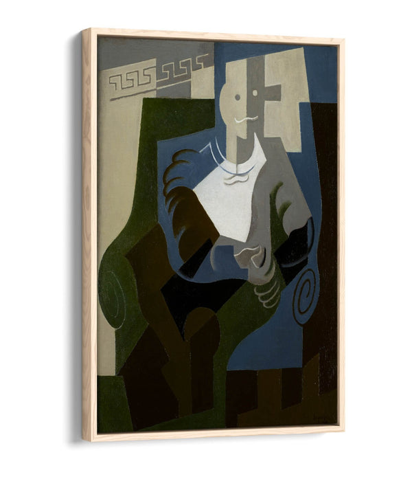 JUAN GRIS, SEATED HARLEQUIN -FLOAT EFFECT CANVAS WALL ART PRINT