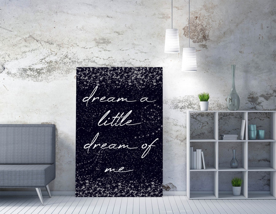 DREAM A LITTLE DREAM BEDROOM QUOTE LYRIC STARRY -CANVAS WALL ART PICTURE PRINT