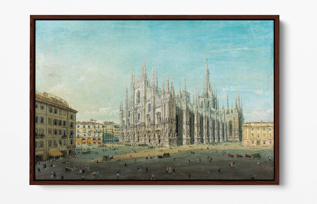 CARLO BOSSOLI, PIAZZA DEL DUOMO -FLOAT EFFECT CANVAS WALL ART PRINT