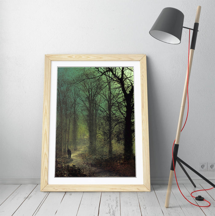 Framed Art Poster - John Atkinson Grimshaw Print With Wood Grain Frame | Handmade UK