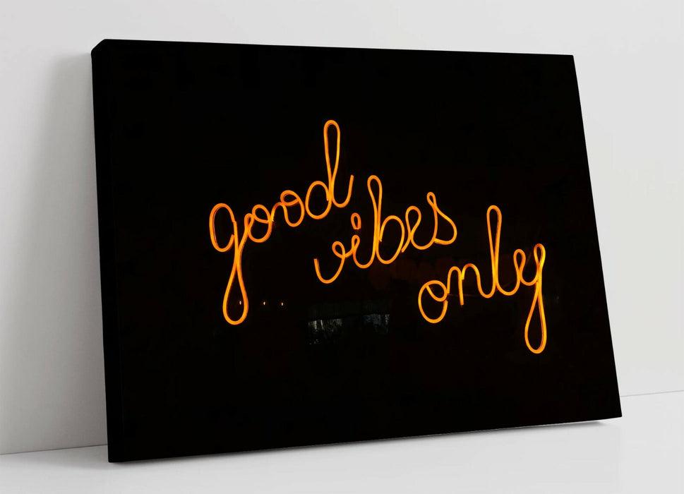 Neon Sign Wall Art – Orange Neon Sign Decor Canvas Print With Premium Varnish Finish