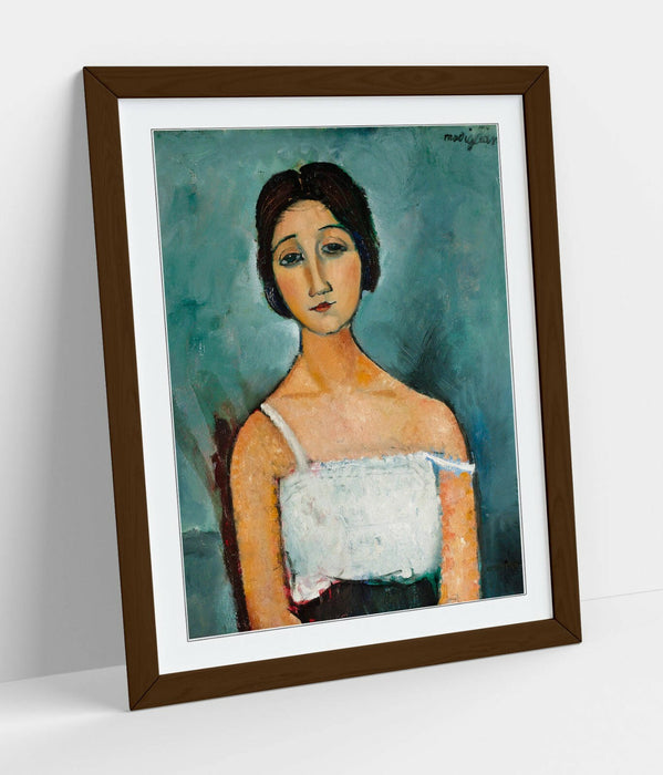 Framed Wall Art Featuring Amedeo Modigliani - Handmade Wall Decor With Wood Grain Frame