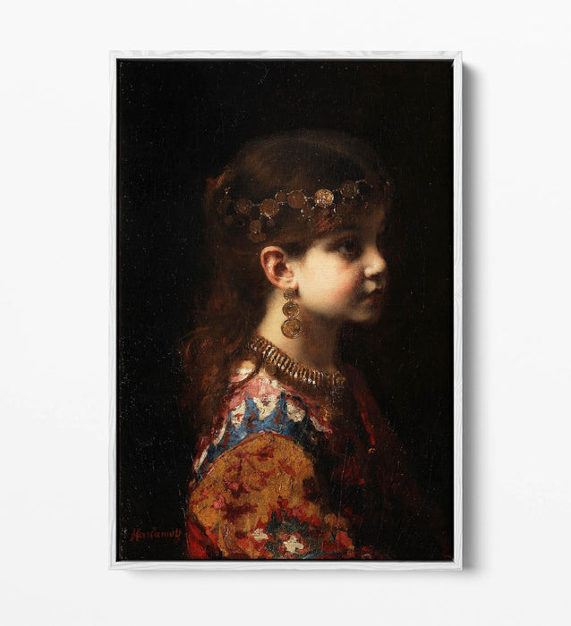 Float Effect Canvas Art - Gypsy Girl Handmade Premium Wall Print 30mm Frame