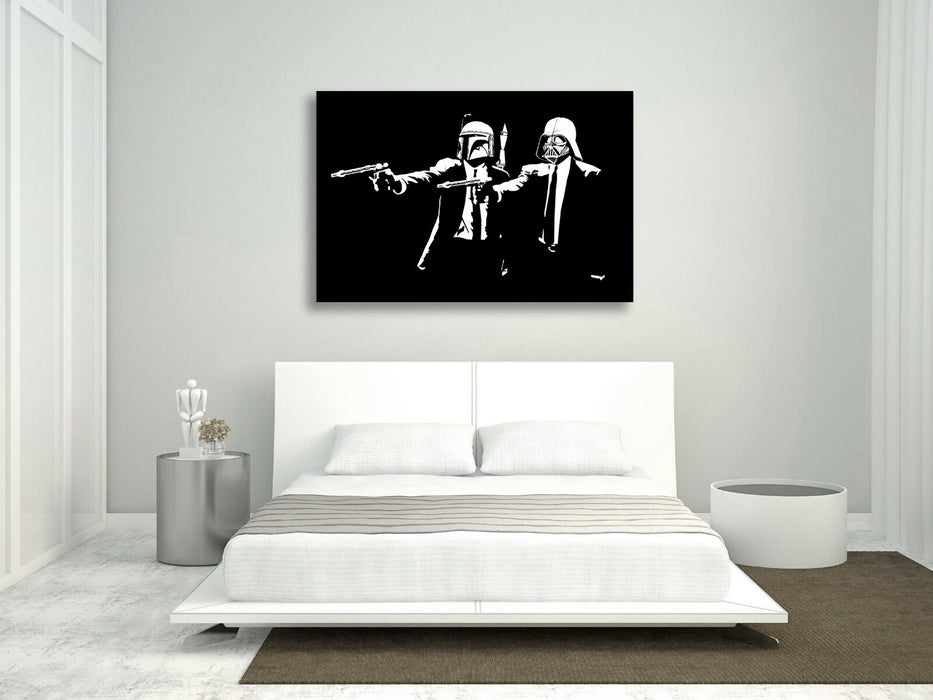 Banksy Canvas Art – Star Wars Pulp Fiction Street Art Print | Ready To Hang