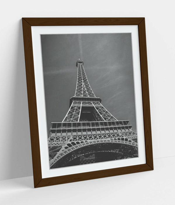 Eiffel Tower Wall Art – Paris Framed Print | Handmade UK Art, Wood Grain Frame