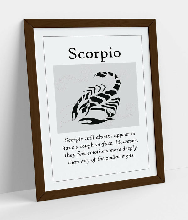 SCORPIO STAR SIGN ZODIAC ASTOLOGY QUOTE SLOGAN -FRAMED WALL ART PICTURE PRINT