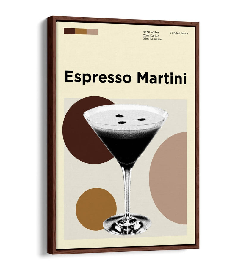 Espresso Martini Poster - Funky Cocktail Decor | Float Effect Canvas Wall Art