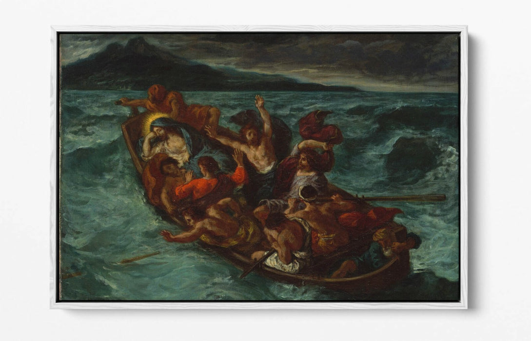 EUGENE DELACROIX, CHRIST ASLEEP DURING TEMPEST -FLOAT EFFECT CANVAS ART PRINT