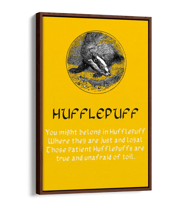 HARRY POTTER HUFFLEPUFF QUOTE SLOGAN HOGWART -FLOAT EFFECT CANVAS WALL ART PRINT