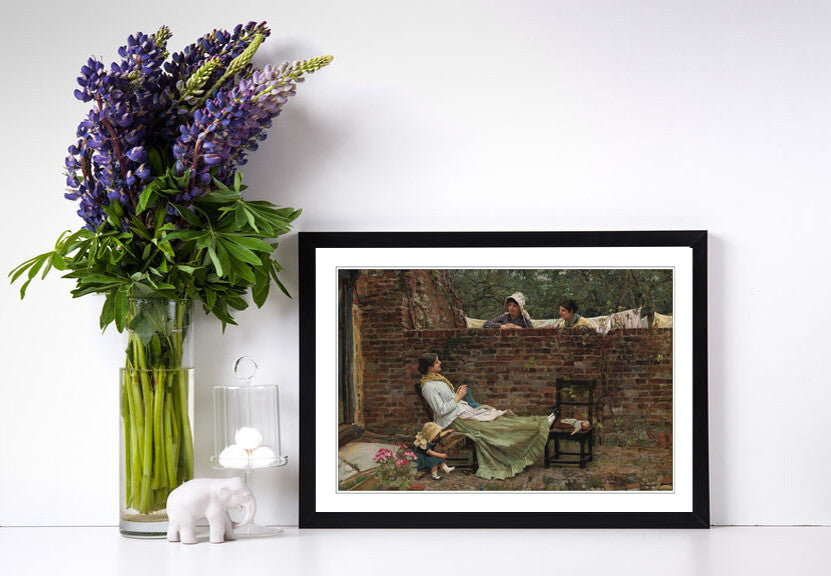 JOHN WILLIAM WATERHOUSE GOSSIP FRAMED ART POSTER PAINTING PRINT 4 SIZES