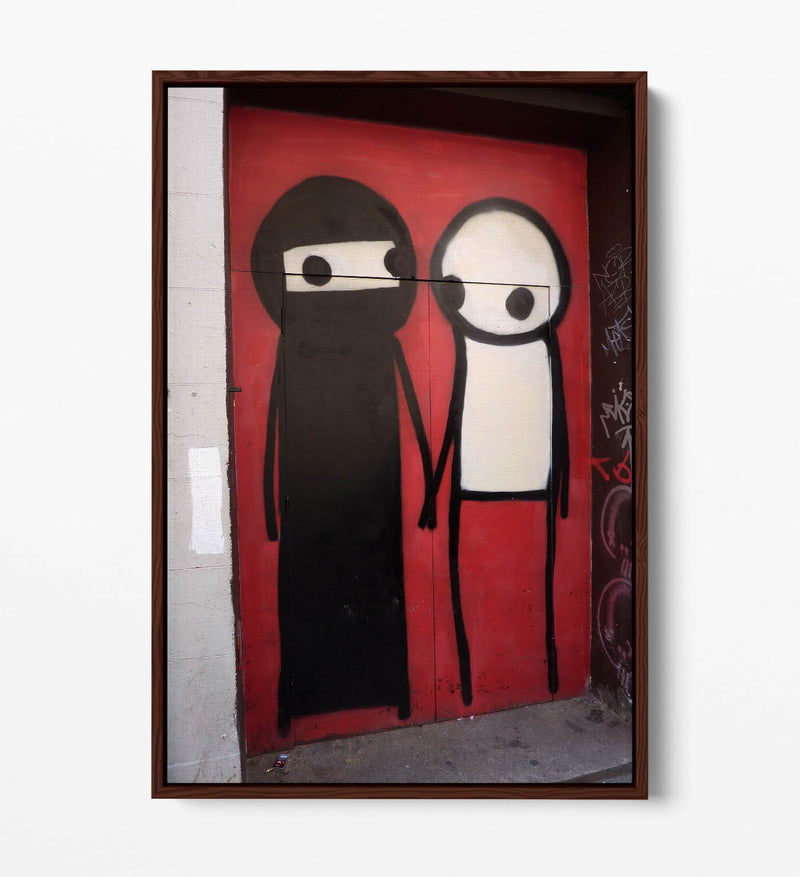 Graffiti Canvas Art - Muslim Graffiti Print on Float Effect Canvas Wall Art