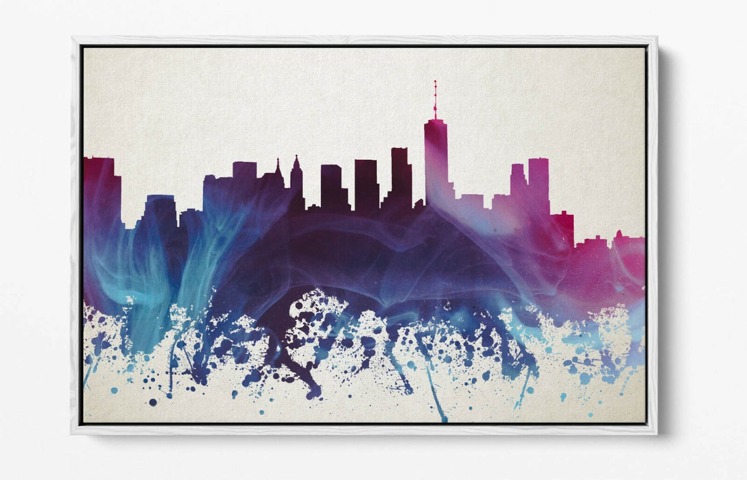 New York City Canvas - Splash Effect Print | Modern Wall Decor On Deep Frame