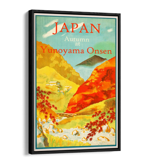 Vintage Japan Travel Poster - Retro Canvas Art With Float Effect Frame & Vibrant Color Print